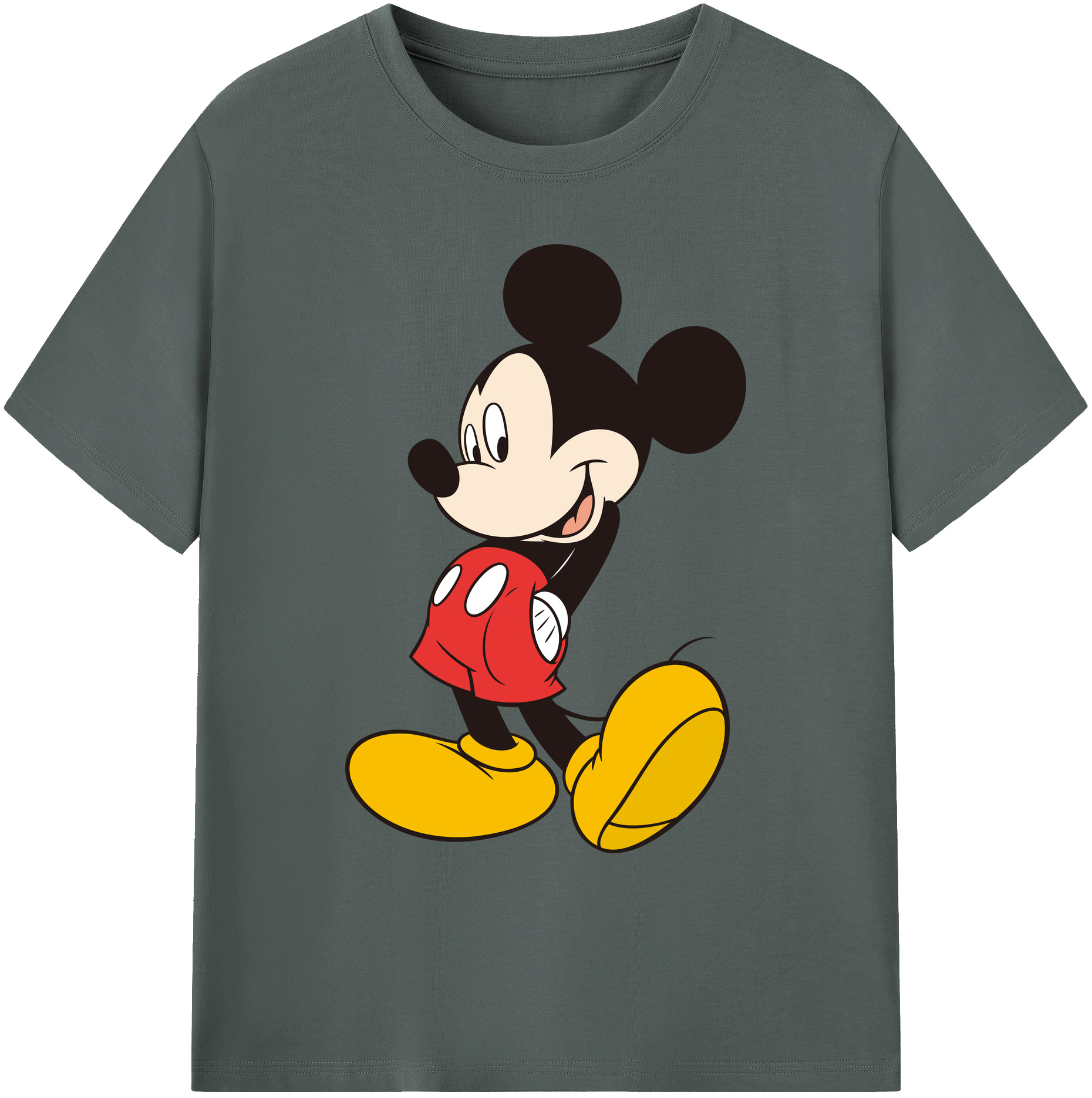 （画像用） ミッキーマウス Mickey Mouse 綿100％ メンズ半袖Tシャツ｜肌触りやわらか＆通気性